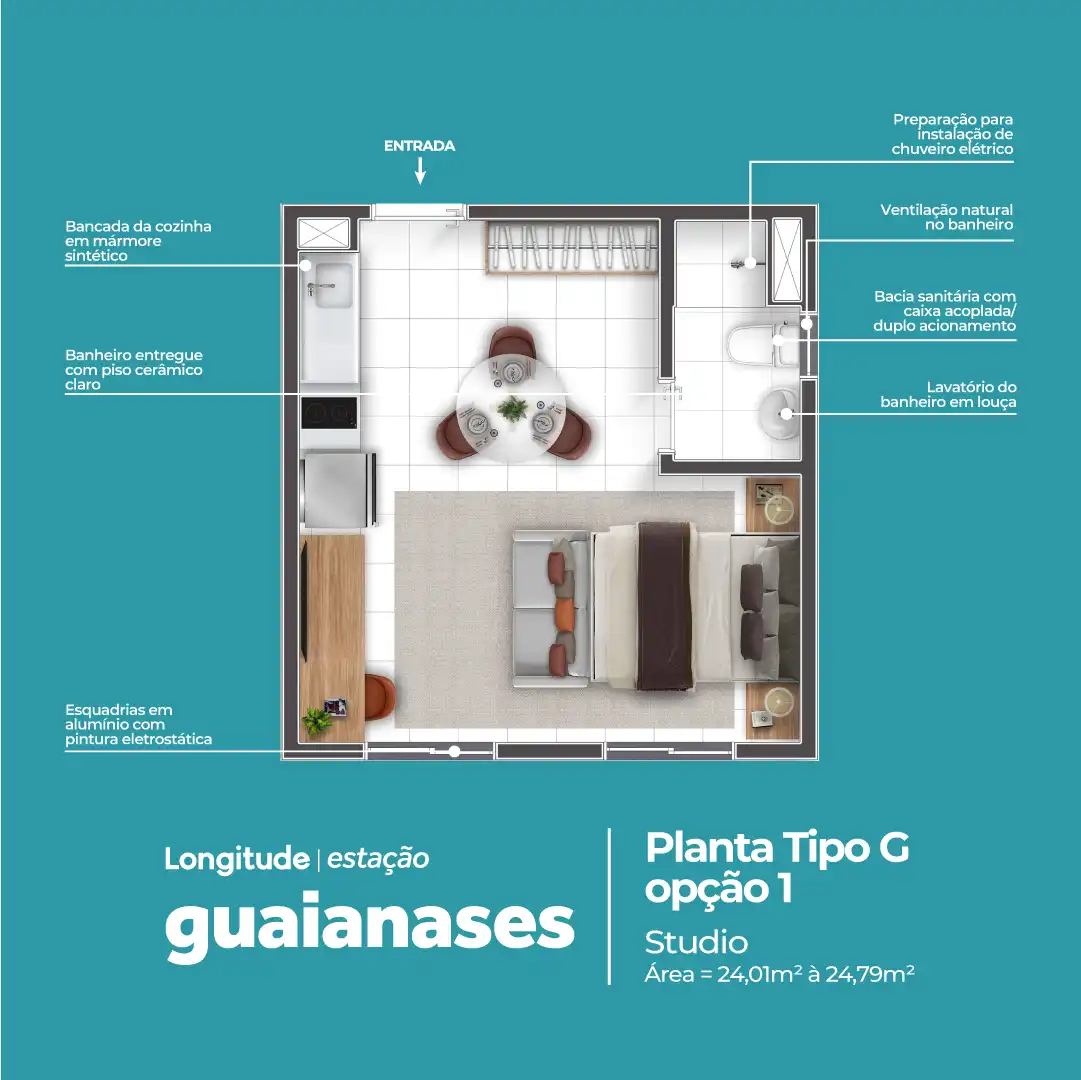 Planta Studio - Opção 1